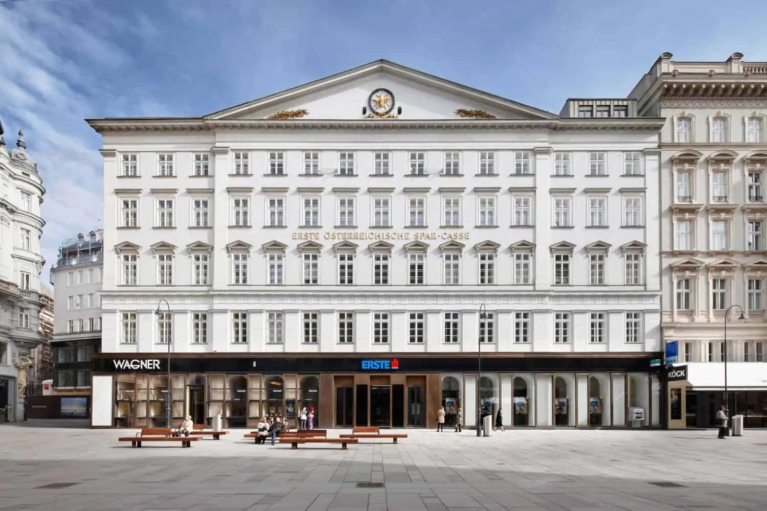Rosewood Vienna hotel facade on Petersplatz