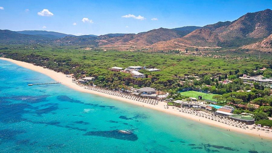 Forte Village Resort beach and pine forest Sardinia